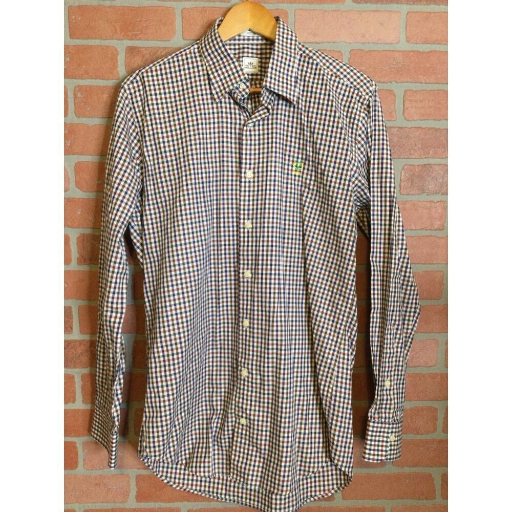 Peter Millar Men's Plaid Button-Up Shirt Long Sleeve Collared Multicolor Size M